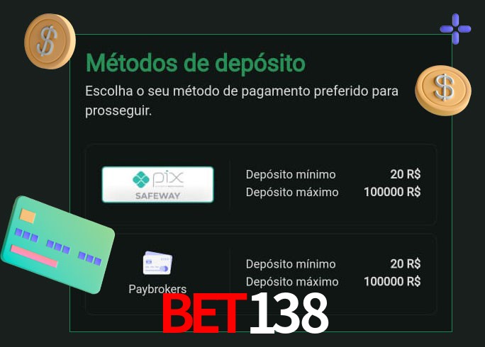 O cassino bet138 oferece uma grande variedade de métodos de pagamento